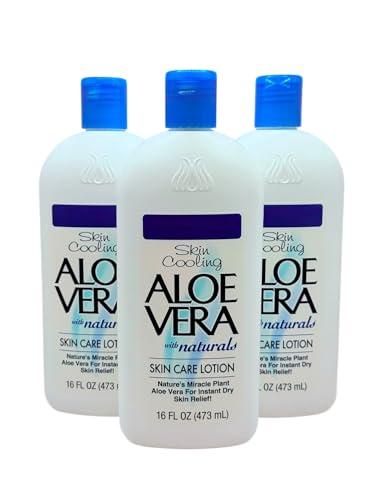 Generic Aloe Vera Skin Care Lotion (16 oz) - Pack 3 – Soothing Moisturizer with Pure Aloe Vera – For Dry, Sensitive Skin – Lightweight, Non-Greasy, Instant Dry Skin Relief