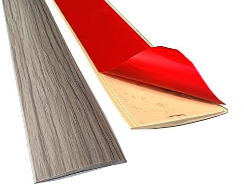 ZEYUE Transition Profile Floor Cover Strips Flooring Transition Strip Vinyl Door Bar Floor Edge Trim Laminate Floor Joining Strip Floor Strip Floor Bar Flat Divider Strip (4cm, Grey Wood Grain)