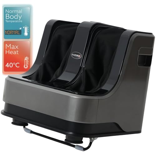 Image of LegEase Foot Massager with 40C Warm Therapy, 4-Motor Rolling & Kneading Massage for Relaxation & Fatigue Recovery, Pain Relief Foot Calf & Leg Massager with Vibration, Boosts Blood Circulation, Ergonomic Design (Grey)