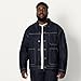 Amazon Essentials Men's Rigid Denim Relaxed-Fit Utility Jacket with Pockets, Rinse, X-Large