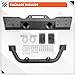 ECOTRIC Stubby Front Bumper Compatible With 2007-2024 Jeep Wrangler JK JL Gladiator JT W/Fog Light Housing & D-rings Steel Powder Coated Black