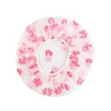 LokDra 9.9 in Adorable Shower Cap, Cute Extra Large Double-Layer Waterproof Hair Cap for Women Girls, Perfect for Spa, Salon, All Hair Lengths (PInk)