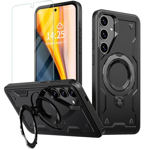 Coque de téléphone pour S25 avec support rotatif et finition anti-traces