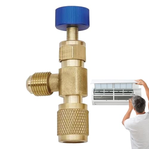 Cooling Charging Valve - Adapter Regulator, Liquid Safety Valve | HVAC Refrigerant Shut Off Valve, Metal AC Control Valve, Air Conditioning Adapter Replacement Part for Home