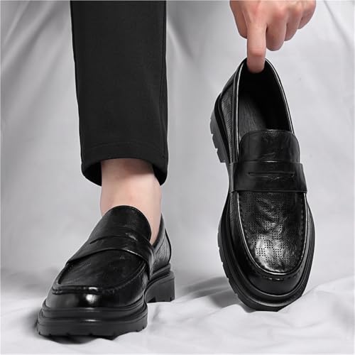 Men's Genuine Leather Slip-On Driving Shoes Summer Breathable Hollow Out Casual Loafers Soft Sole Comfortable3