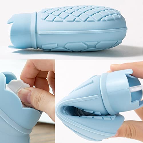 JINGYAN Bolsas de agua caliente Bolso de agua caliente la piña con tapa punto for cintura del estómago Calentador mano Calefacción silicona Relleno Botella invierno(Blue L)