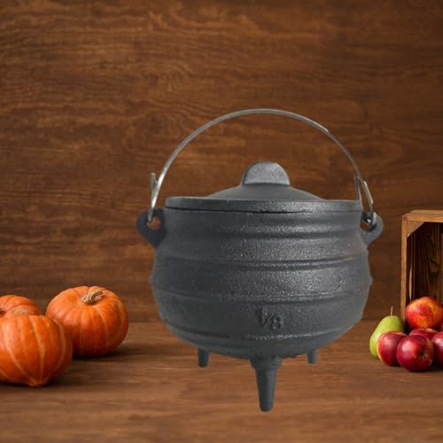 Caldero de hierro fundido macizo, olla de bruja artesanal para incienso y decoración 6