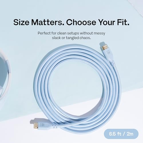 Image of Pixio Blue 8K HDMI 2.1 Cable Ultra Certified Ultra High Speed 6FT 8K 60Hz 4K 120Hz Nylon Braided, Gold Plated Connector, Anti-Breakage, HDR10+, dtsx, eARC, HDCP, Dolby Compatible