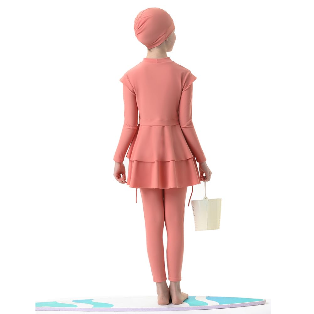 FYMNSI Maillot de bain Burkini pour enfants filles bébé modeste musulman maillots de bain manches longues haut pantalon hijab maillot de bain 3 pièces maillot de bain rashguard