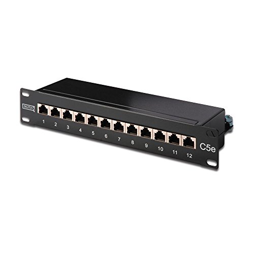 Panneau De Brassage Cat-6A 12 Ports Blindé - Montage Rack 1U 10" - DIGITUS - Pour Réseau Professionnel