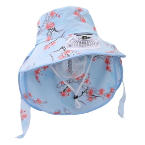 Chapeau de ventilateur solaire réglable avec batterie rechargeable et protection de la nuque