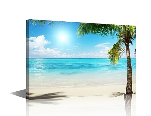 Impressions sur toile HD d'océan tropical avec châssis en bois durable