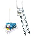 TECHTONGDA Pull Down Attic Loft Ladder Stairs Side-Mounted Loft Wall Folding Stairs Attic Steps 9.18ft 11 Steps Alloy Attic Access Ladder Frame Size 27.5 x 35.4 Inch Blue Pulldown Attic Stairs
