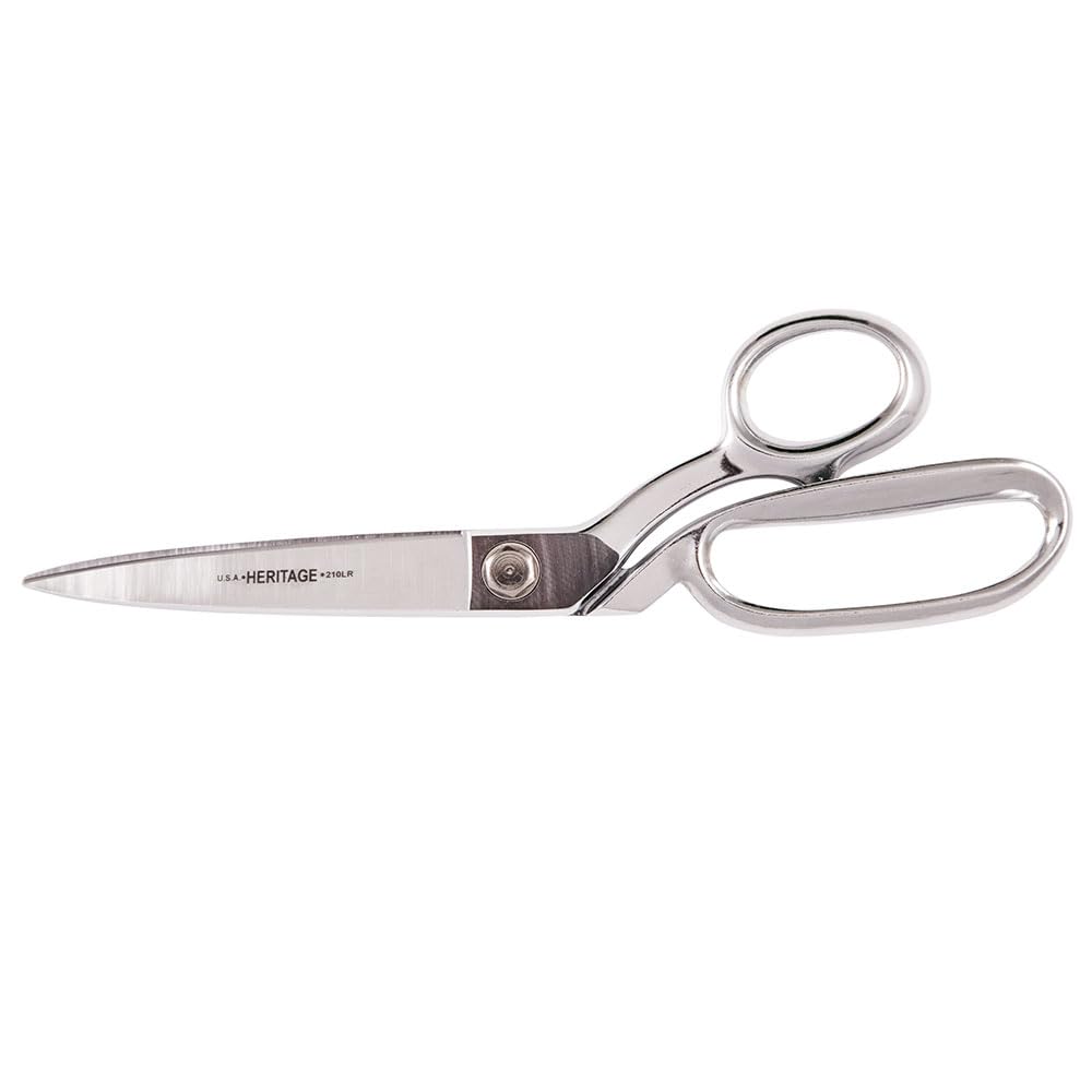 KLEIN TOOLS G210LR Scissors, Made in USA, Bent Trimmer with Extra Large Bottom Handle for Added Comfort and Leverage, 11-Inch
