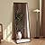 TheiaMo 65"×22" Wooden Full Length Mirror, Floor Mirror with Standing Holder Leaning/Hanging Mirror Wood Frame Large Wall-Mounted Mirror for Bedroom/Living Room, Brown Wood