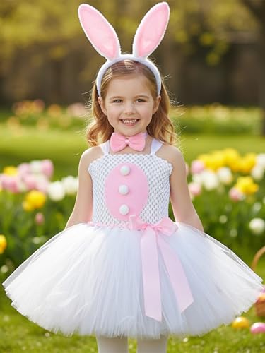 Disfraz completo Bunny para niñas 8-9 años blanco miniatura 3