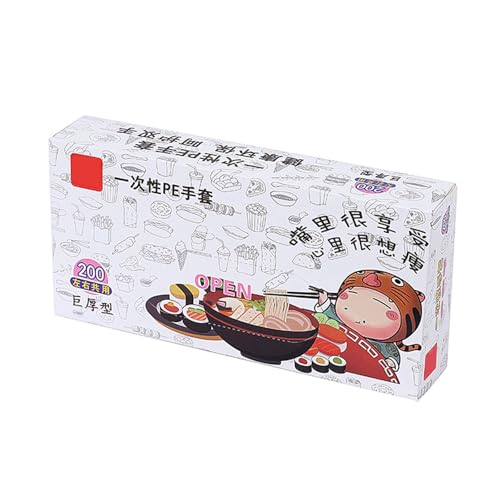Pilipane Guantes desechables PE Diseño antideslizante higiénico segura para manipulación de alimentos Beauty Medical Environmentos Médicos 200 PC Caja de extracción
