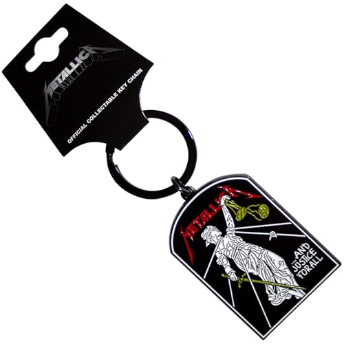 Image of Rock Off officially licensed products Metallica And Justice For All Tombstone Metal Key Chain