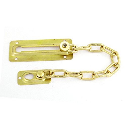 Image of Aexit Hotel Office Padlocks & Hasps Security Hardware Door Locking Chain Guard Keyed Padlocks Gold Tone