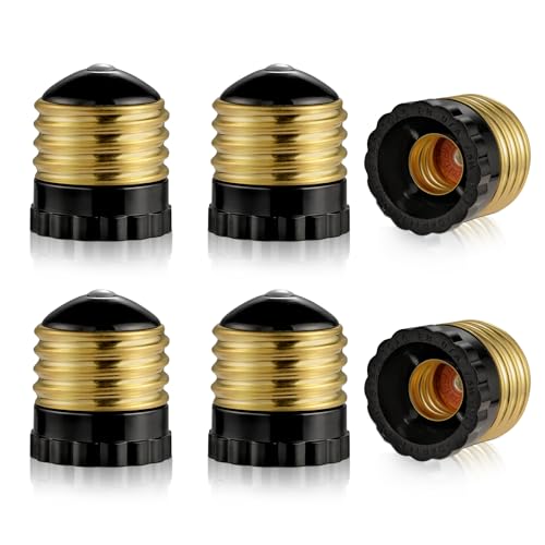 E26 to E12 Light Socket Adapter Standard Socket to Candelabra Bulb Socket Adapters Medium Screw E26 Base to Candelabra E12 Screw Socket Converter (6)
