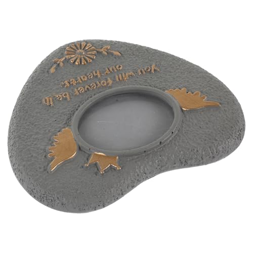 Kisangel Pierre Tombale Extérieure pour Animaux de Compagnie, Stèle Funéraire Petite Taille en Pierre Grise, Monument Commémoratif Solide pour Chien, Décoration de Jardin pour Souvenir et