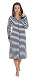wewofashion Damen Badejacke Bademantel Saunamantel mit Reißverschluss by Otto Werner 6037 Marine-Natur (XL)