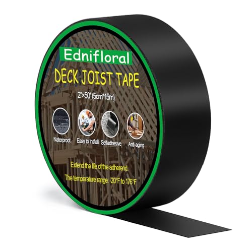 ✅ 10 Best Deck Joist Tape 3 Ednifloral Joist Tape for Decking 2'' X 50', 6 Rolls Weather Resistance Deck Joist Tape, Waterproof and Anti-Corrosion Deck Tape