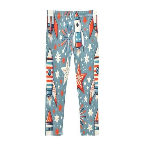 Bolaz Toddler Girls Leggings Printed Yoga Pants Leggings Rocket Fireworks for Kids2