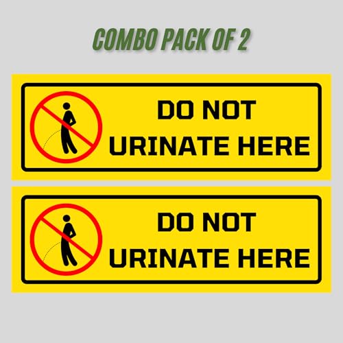 Image of Do Not Urinate Here Sign Sticker Board 20.5 x 7 CM - Peel & Stick or Screw Fix - Waterproof Coated Print - Pack of 2 Warning Signage for Home, Office, Shops & Public Areas (Do Not Urinate Here, Small - 20.5 X 7 CM)