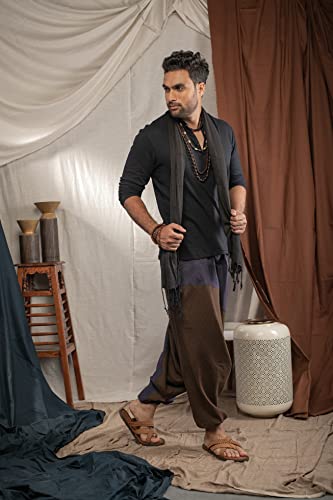 Image of The Veshti Company Stylish Harem Pants for Men's Cotton Hippie Style Baggy Oversized Yoga Pajama Pant