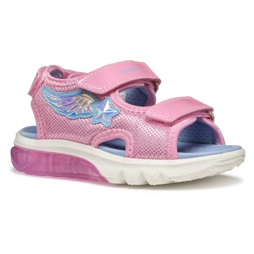 Geox J Sandal CIBERDRON G, Sandalia, Pink/Lt Sky, 35 EU