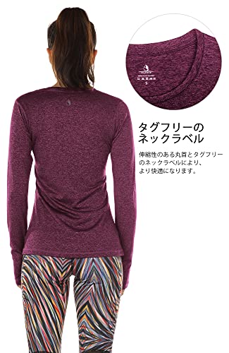 icyzone ヨガウェア スポーツウェア ロングスリーブTシャツ