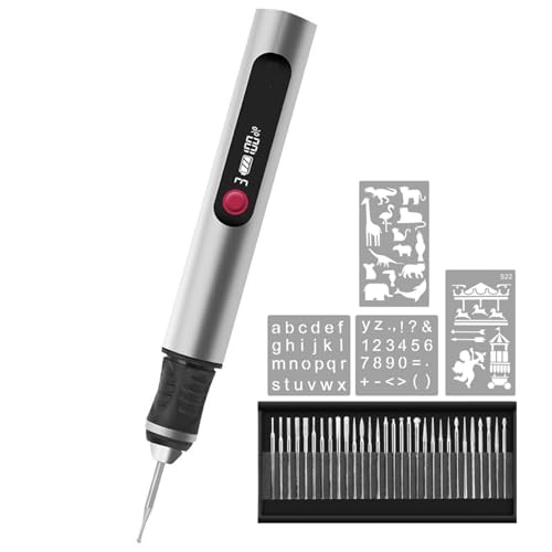 Zengraver Boligrafo Grabadora, Máquina de Grabado Portátil de Alta Precisión, Herramienta de Grabado para Metales Madera Plástico Piedra, Ideal para Manualidades y Negocios