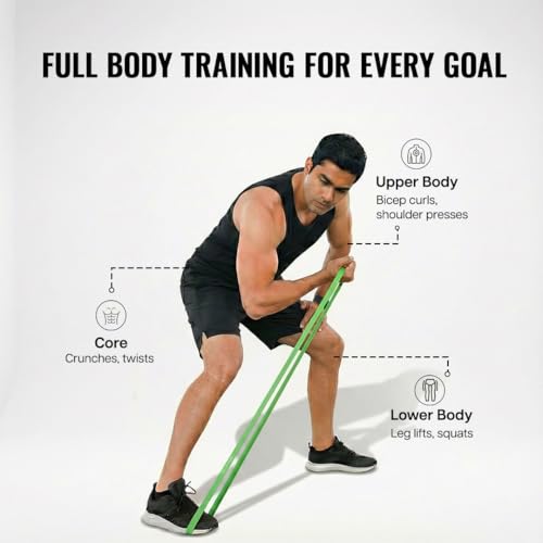 Image of WiseLife Elasticized Resistance Band for Exercise and Stretching | Power Band for Lower Body Strength Workouts | Suitable for Pull up Assist Upto 12-30 Kg (Green)