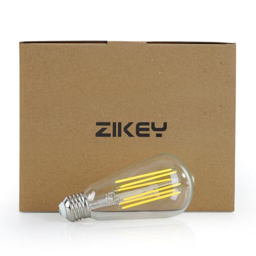 ZIKEY E27 ST64 LED Edison Bulbs, 10W Filament Bulb (Equivalent to 100W), 6500K Cool White, 1000LM, Retro Old Fashioned Style Antique Bulb, Not Dimmable, AC220V-240V, 3 Pack - Image 6