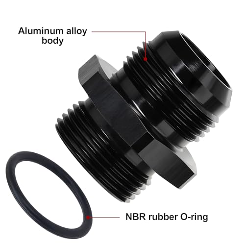 Image of EVIL ENERGY 16AN Flare to 16AN ORB Male Fuel Rail Adapter Fitting Black