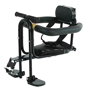 Fahrrad Kindersitz Vorne, Abnehmbarer Babysitz Kindersattel mit Rückenlehne & Unterstützung & Fußpedalen für MTB Rennrad, Mountainbikes, Citybikes, Falträder, Geeignet für Kinder von 1~6 Jahren