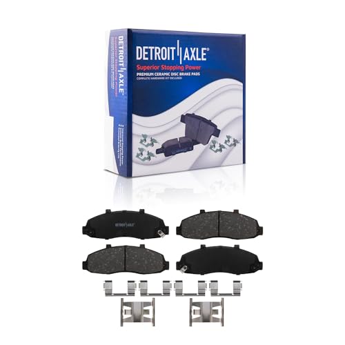 Image of Detroit Axle - 2WD Front Brake Kit for 2000-2003 Ford F-150 | 2001 2002 [5-Lug] Drilled & Slotted Disc Brake Rotors Ceramic Brake Pads Replacement