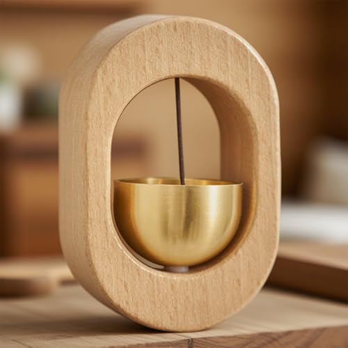 Image of Magnetic Door Chime Bell, Wooden Shopkeepers Bell for Door Opening - Ding Ding Sound