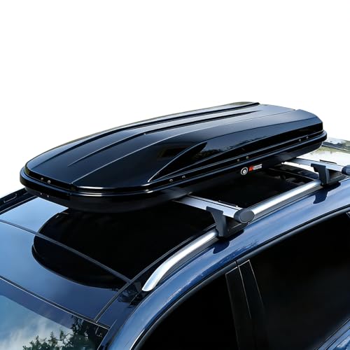 Rooftop Cargo Box Carrier, 19.4 Cu ft Hard Shell Rooftop Cargo Carrier - Dual-Side Opening,...