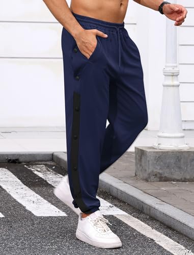 ODIZLI Tear Away Pants for Men Tapered Sports Pants Basketball Sweatpants Side Opening Jogging Trousers Activewear3