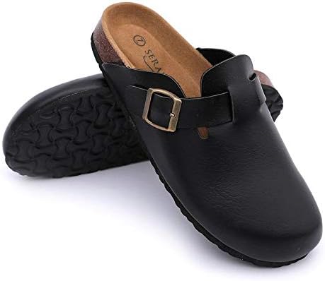 Seranoma Microsuede Cork Clogs for Women - Plush Fur Lined Clog Slippers with EVA Foam Footbed for Ultimate Foot Comfort on Winter, Lounging, Indoor/Outdoor Use - Closed Toe Clogs with Non-Slip Outsole
