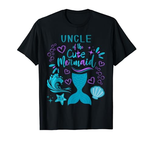 Fiesta de quinto cumpleaños de Uncle of Cute Mermaid a juego Camiseta