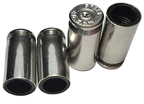 Mighty Hammer Brass Bullet Air Valve Tire Caps. Air Tire Caps for Vehicles, Trucks, Cars, Bicycles, Motorcycles. Handmade Polished Wheel Bullet Caps (Gold) (Bullet, Silver)