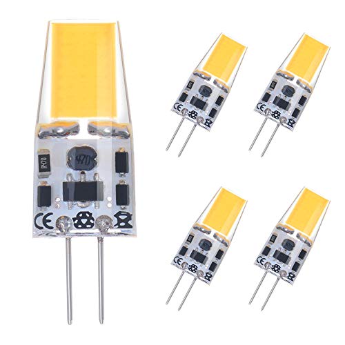 Vicloon G4 LED-lampen Met Siliconencoating, Warm Wit 3W 12V AC DC 3000K, Geen Flikkering, 360 ° Stralingshoek, 3W Equivalent 30W G4 Halogeenlampen Energiebesparende LED-lampen Voor Kroonluchter 5-pack G4