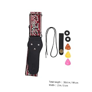 FAVOMOTO 1 Set Guitar Strap Vintage Ceinture Boho Ceinture Électrique Guitare Picks Sangle De Guitare Folk Acoustique Sangle De Guitare En Cuir Sangle De Guitare En Métal Rouge Guitare - Les Beatles, Paul McCartney, John Lennon, RIngo Starr, George Harrison FAVOMOTO 1 Set Guitar Strap Vintage Ceinture Boho Ceinture Électrique Guitare Picks Sangle De Guitare Folk Acoustique Sangle De Guitare En Cuir Sangle De Guitare En Métal Rouge Guitare – Image 5