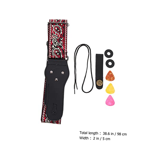 FAVOMOTO 1 Set Guitar Strap Vintage Ceinture Boho Ceinture Électrique Guitare Picks Sangle De Guitare Folk Acoustique Sangle De Guitare En Cuir Sangle De Guitare En Métal Rouge Guitare - Les Beatles, Paul McCartney, John Lennon, RIngo Starr, George Harrison FAVOMOTO 1 Set Guitar Strap Vintage Ceinture Boho Ceinture Électrique Guitare Picks Sangle De Guitare Folk Acoustique Sangle De Guitare En Cuir Sangle De Guitare En Métal Rouge Guitare – Image 6