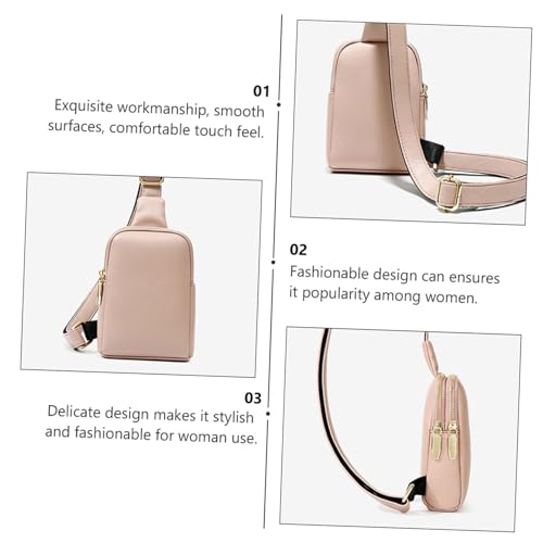 Riñonera de pecho compacta doble bolsillo Amosfun color rosa 4
