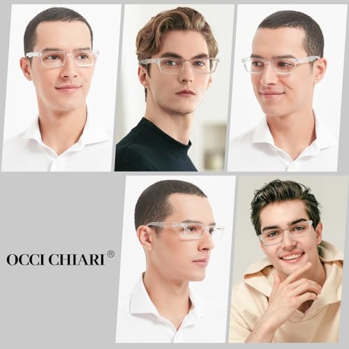 Image of OCCI CHIARI Classci Rectangle Reading Glasses for Men Lightweight Spring Hinge Readers