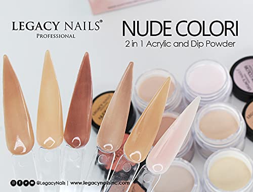 Legacy Nails Professional Collection Acrylic Powder Kit 6 Colors Nail Art Set For Manicure Diy For Dip & Acrylic Nail Extensions (Nude Colori Collection) #TOP4